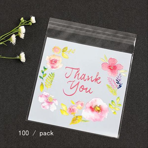 

gift wrap flower print self-adhesive plastic candy cookie packing bags