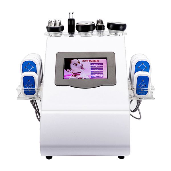 Imposto Grátis 6in1 Ajuste 40KHz Cavitação Vácuo Multipolar RF Corpo Facef Eye Facial Spa Bio Microcurrent Face Lifting e Ultrasonic Machine Factory Venda Logo OEM