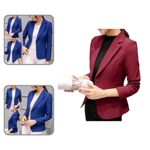 

women's suits & blazers coat long sleeve simple one button solid color, White;black