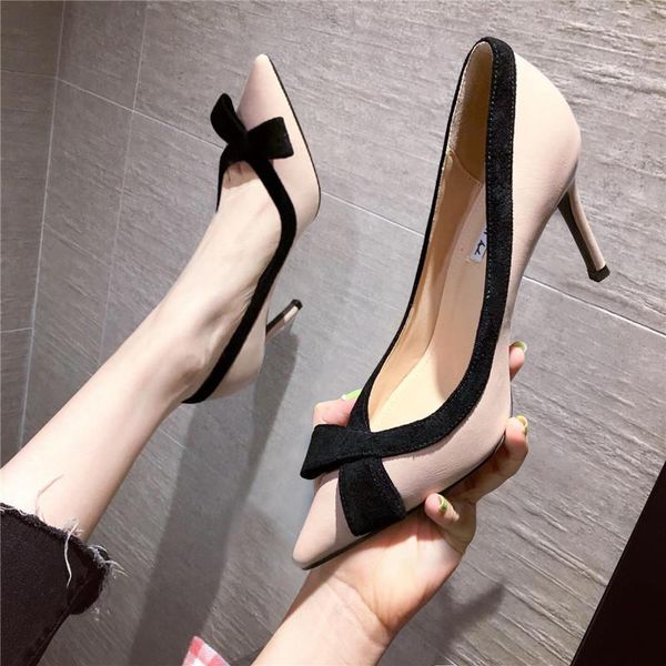 

dress shoes spring fashion pointed wild high heels, Black