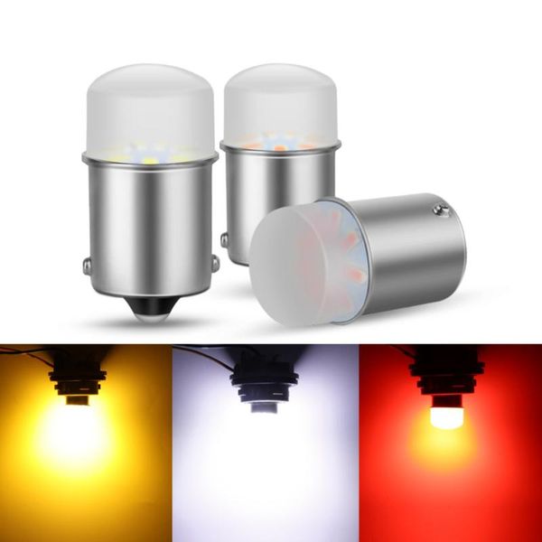 

emergency lights 1pcs p21w led bulb 1156 ba15s car signal lamp r5w r10w drl daytime running light 12v auto white yellow red universal