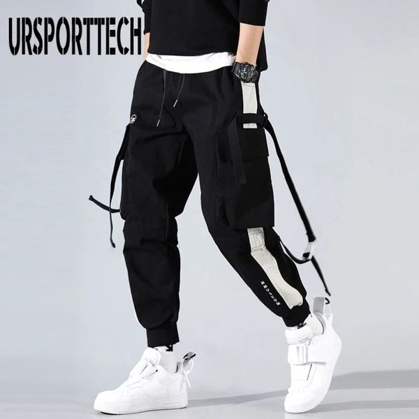 

men's sports hougong fee pockets tactics, hip-hop style cloth, Black