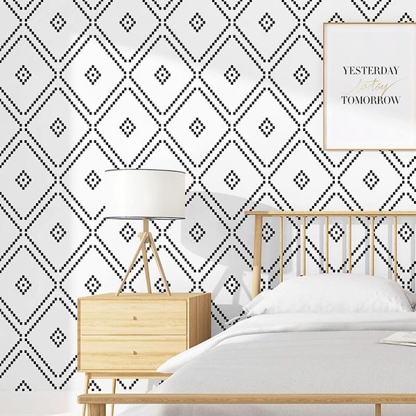 

wallpapers peel and stick wallpaper modern stripe contact paper herringbone black white wall papers decorative
