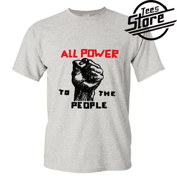

new bpp black panther party slogan men's grey t-shirt size s-3xl, White;black