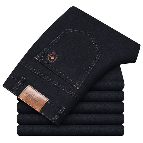 

jean shan bao classic embroidered soft luxury wool jeans 2021 spring leg brim pants, Blue