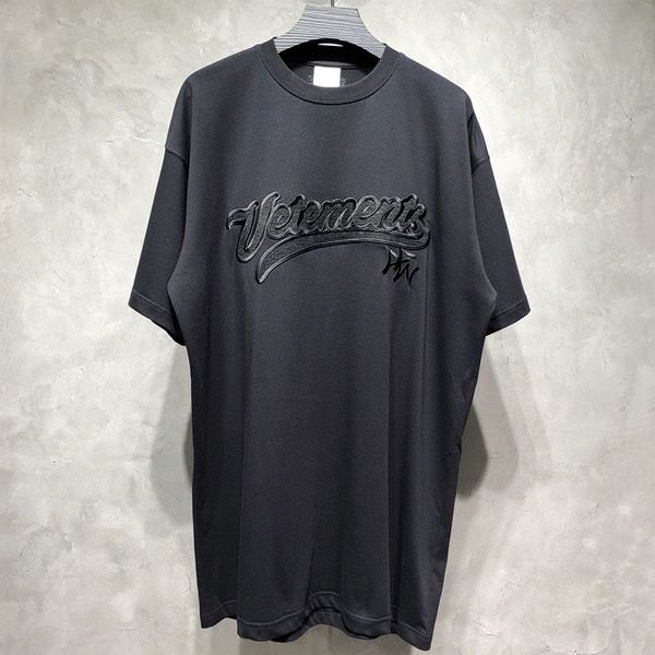 

black embroidery t-shirt men women 1 high-quality tee front big embroidered, White;black