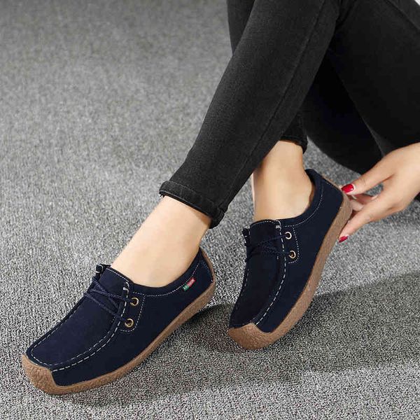 

shoe women's apartments of leather will see casual shoes lady driving moccasins flat lace up to round toe chaussure femme fhn67 dd9t, Black