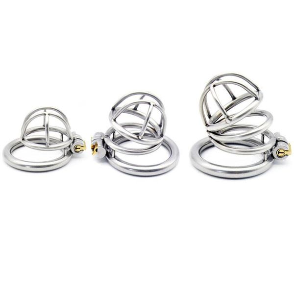 

cockrings hollow male stainless steel 3 size cage choose bird chastity device metal cock penis ring lock bdsm restraint toy for man