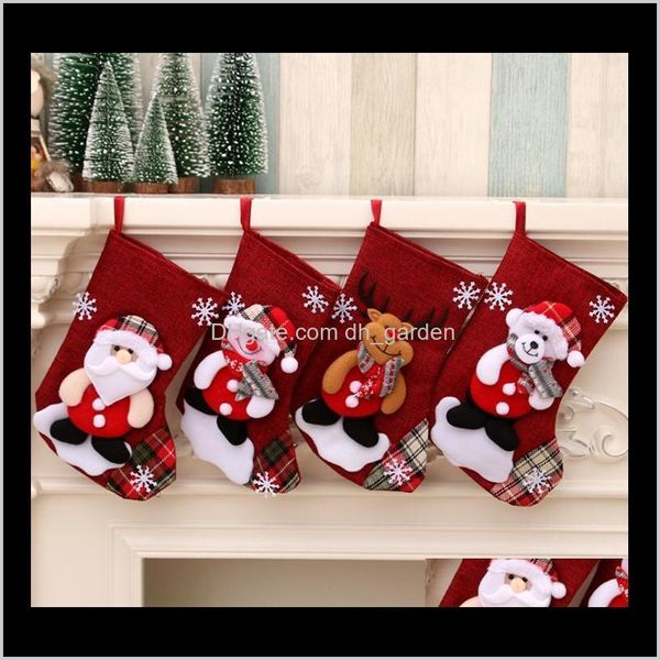 Decorações Festivo Festa Suprimentos Home Jardim Gota Entrega 2021 Socks Ano Presentes Santa Claus Doces Presente Saco Meia Crianças Árvore de Natal