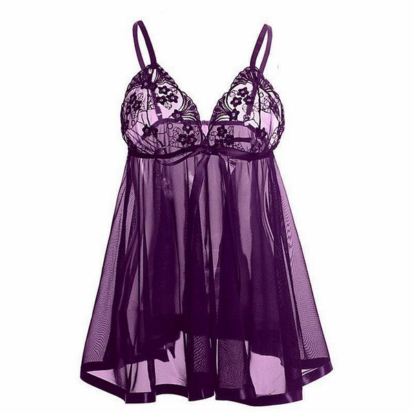 

women clothing lace womens nightgown sleepwear see though lingerie porno dress ropa para el sexo plus size 6xxl women's, Black;red