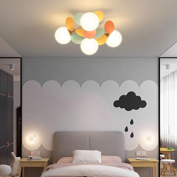 

pendant lamps warm and romantic children's room lamp creative girl bedroom simple modern nordic macaron ceiling