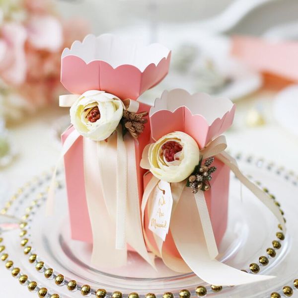 

gift wrap 10pcs creative bouquet ribbon paper box wedding favor boxes engagement candy supplies
