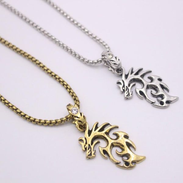 

pendant necklaces necklace punk hip hop dragon for men's neutral retro, Silver