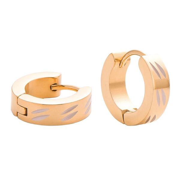 

fashion silver gold black stainless steel twill piercing round earring for women jewelry zircon luxury party ear buckle gifts stud, Golden;silver