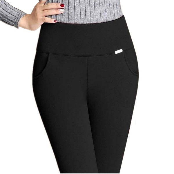 LPOWS SEXY женщины плюс размер высокой талии леггинсы эластичные маленькие ноги карандашные брюки тонкие корейские тощие растягивающие брюки S-XXXXL 211204