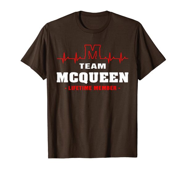 

team mcqueen lifetime member shirt surname, last name gift t-shirt, White;black