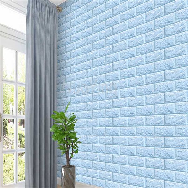 

self-adhesive 3d brick stickers diy waterproof foam wallpaper for kids room kitchen roof ceiling background wall decals wallpapers