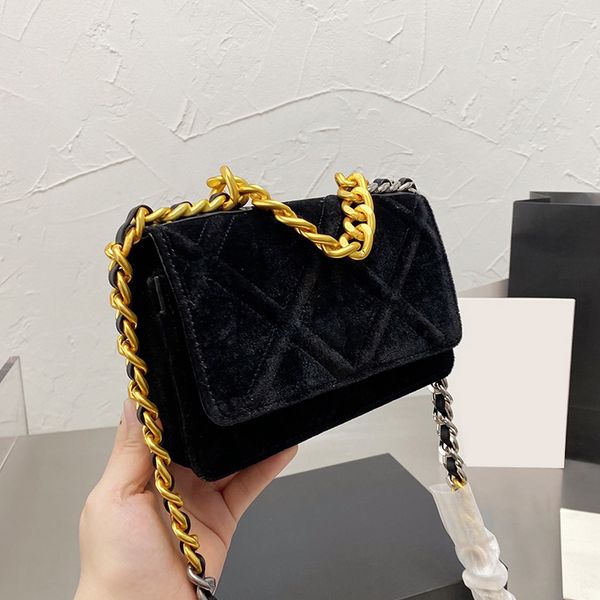 

soft velour bags 19 series quilted cross body shoulder wallet with chain totes 2021 france women girl outdoor sacoche card holder famous lux