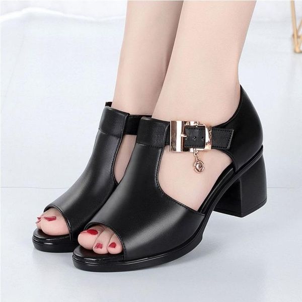 

sandals women shoes for high heels black summer block heel sandal 2021 fashion casual