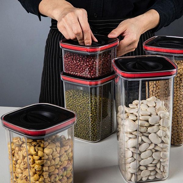 

storage bottles & jars plastic container for kitchen convenience food box organizer with lid bulk cereals spices boxes