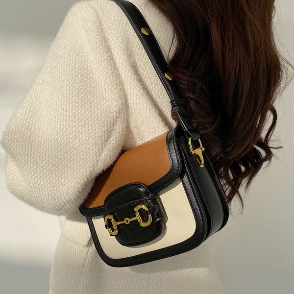 

70% off exclusive houge minority saddle bag box tofu texture high foreign style oblique straddle single shoulder women's new