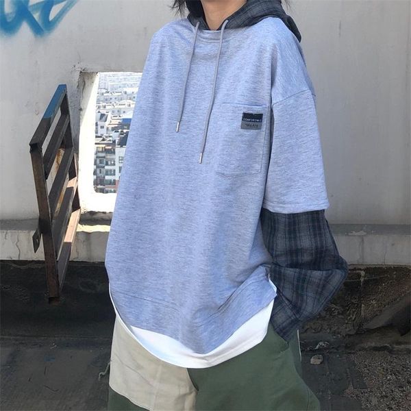 

women's hoodies & sweatshirts long sleeve harajuku clothing patchwork ladies autumn pullover and hooded casual style, Black