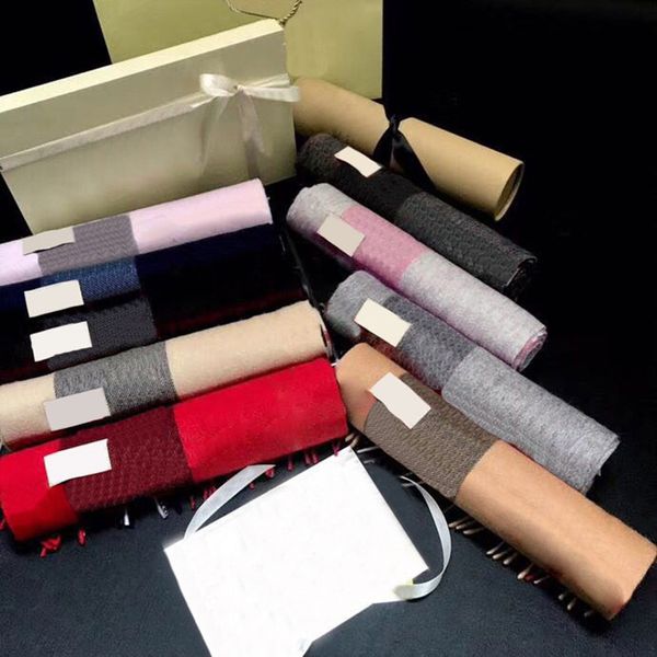 

Designer Cashmere Scarf Elegant Fashion Scarves Warm Cold Proof Plaid Design for Man Women Shawl 8 Colors Available Top Quality