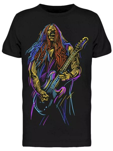

singer man of rock tee men's -image by shutterstock men's t-shirt, White;black