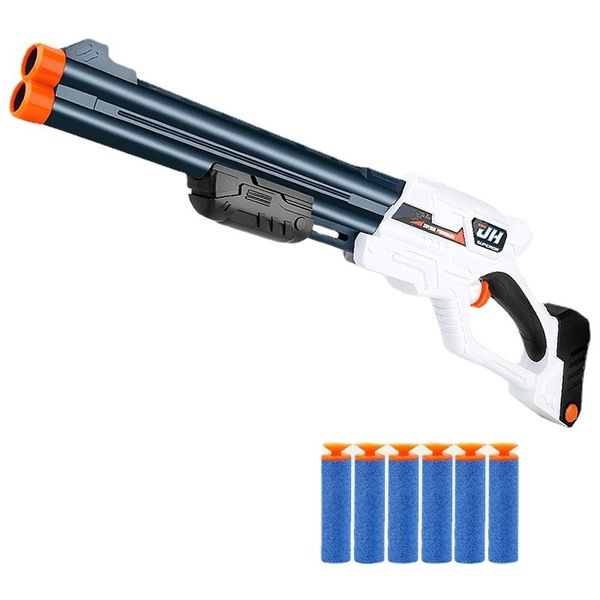 

double barrel soft bullet shooter dynamic installation laifu spray chicken eating equipment large simulation gun parent-child battle toy