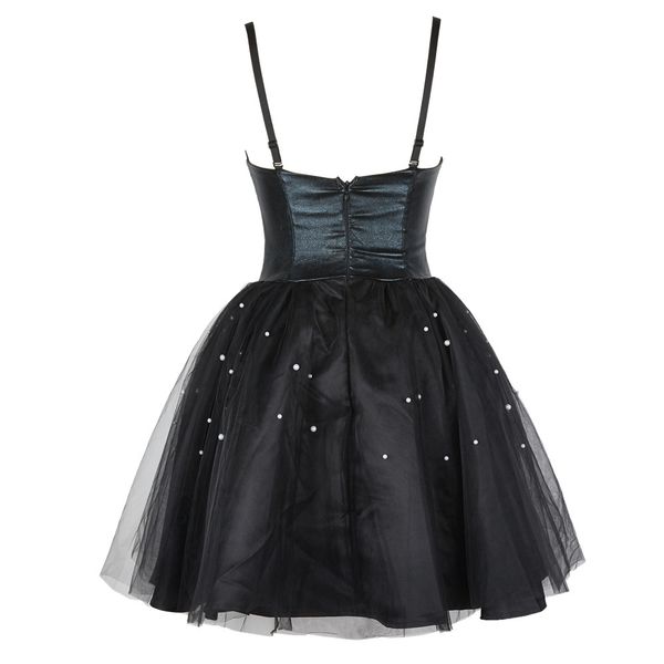 

casul dresses pyjtrl mini dressed femle princess, with soft blck orgnz elegnt pink hevy beds hevy wist high temper prty 6rvt, Black;gray
