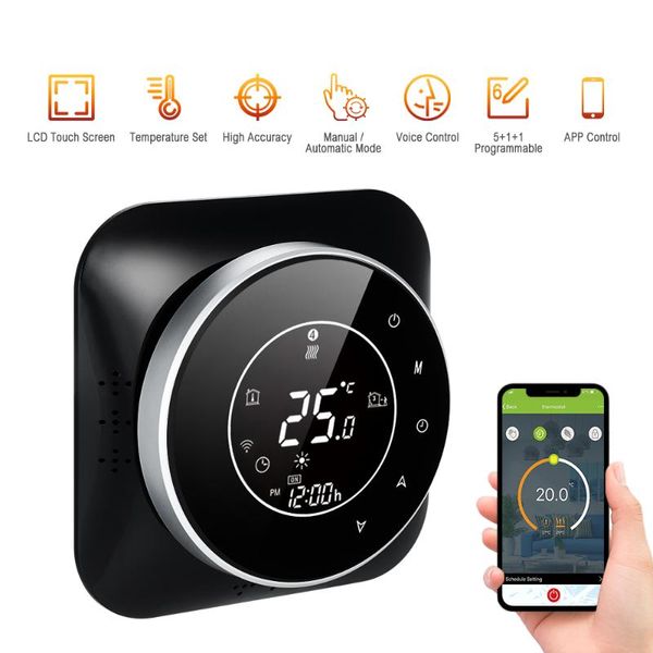 

smart home control wifi thermostat programmable touch temperature controller voice app backlight lcd water heating thermoregulator