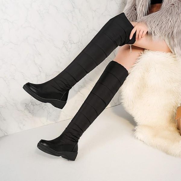 

boots 2021 winter plush children's thick bottom anti slip waterproof down snow warm and cold resistant cotton shoes zipper, Black