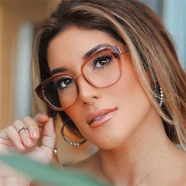 

fashion sunglasses frames women's transparent glasses clear lens spectacle 2021 eyeglasses myopia nerd frame oculos de grau, Black