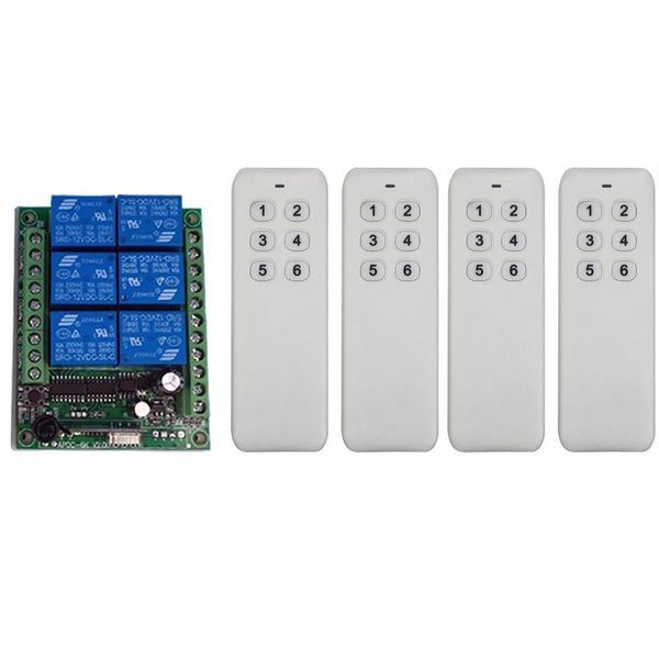 

remote controlers dc 12v 6 ch channels rf wireless control switch system receiver transmitter 6ch relay 315/433 mhz