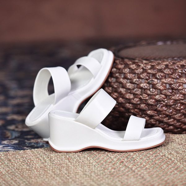 

summer women wedge sandals platform flip flops soft comfortable new casual shoes outdoor beach slippers ladies sandals 210428, Black