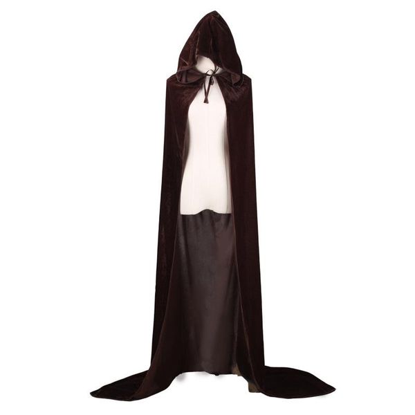 

women's trench coats fashion halloween death large code hooded cloak sleeveless prince and princess velvet multicolor cos clothing suit, Tan;black