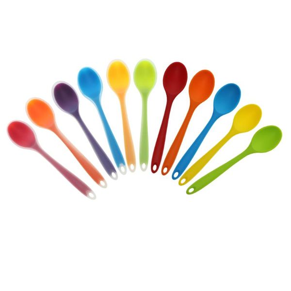 

dinnerware sets dinner table soup spoon silicone tablespoon long handle flatware 20.5x4.5cm