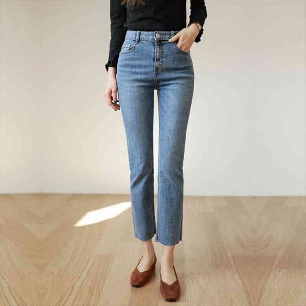 

skinny high waist streetwear womens jeans ankle length denim pants capris summer fashion stretch female straight leg, Blue