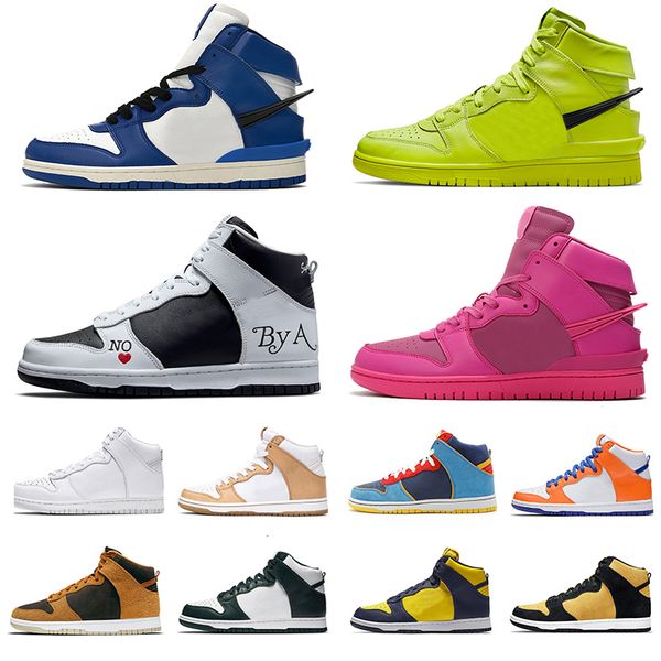 

2022 sb dunks high mens running shoes sneakers ambush black white ambush chicago cosmic fuchsia flash lime aluminum first use red men women
