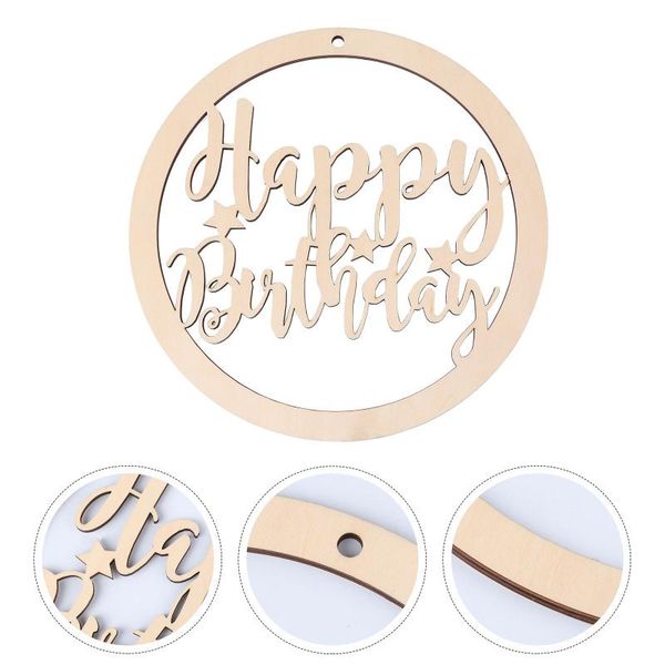 

greeting cards 1pc scene layout decorative tag wooden letters plate decor(khaki)
