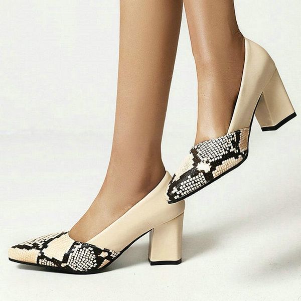 

dress shoes beige white black women high heel fashion pointed toe square pumps shallow ladies lazy big size 43