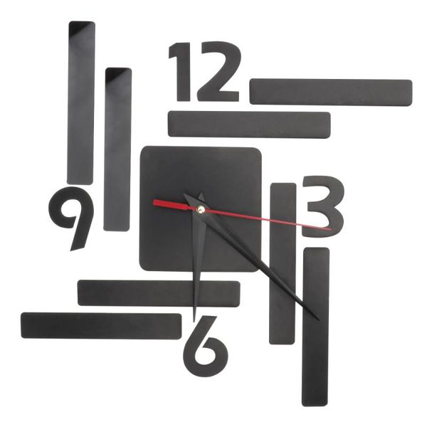 

1pc mute quartz clock diy creative home wall decor black without battery clocks