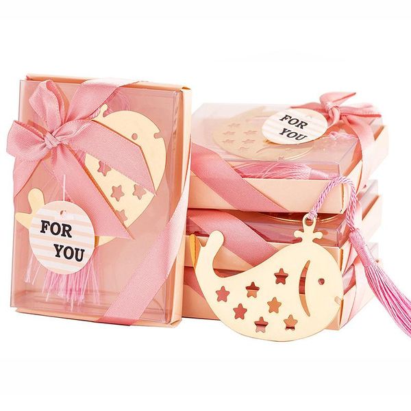 

pcs creative metal bookmark wedding supplies give back gifts baby party favorites whale favor