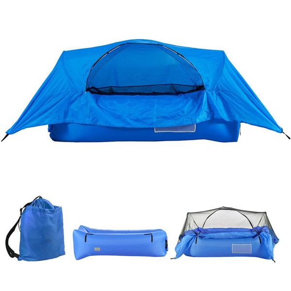 

2-in-1 airbed tent inflatable air sofa with canopy portable outdoor camping suspension bed for picnic hiking backyard tents and shelters