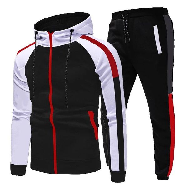 

men's tracksuits men tracksuit pants jogging suit 2 pcs autumn winter outfits sportswear running sweatsuit loose fit clothes, Gray