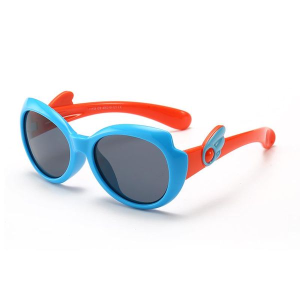 

sunglasses kids silicone safety polarized cute trendy fashion shade uv protection boys girls sun eyewear gift for children 2021, Blue