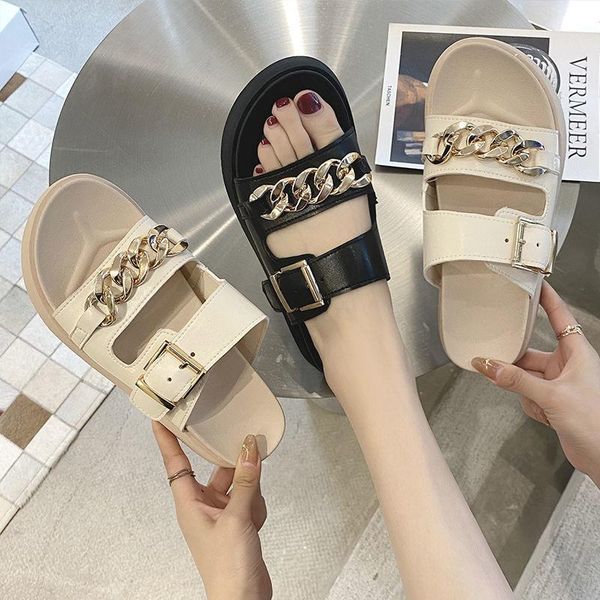 

sandals shoes women slippers summer 2021 sandales femmes sandalias, Black