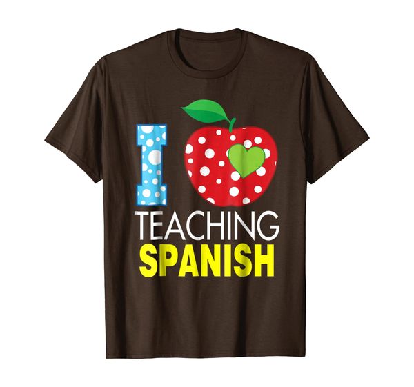

i love teaching spanish t-shirt teacher back to school, White;black