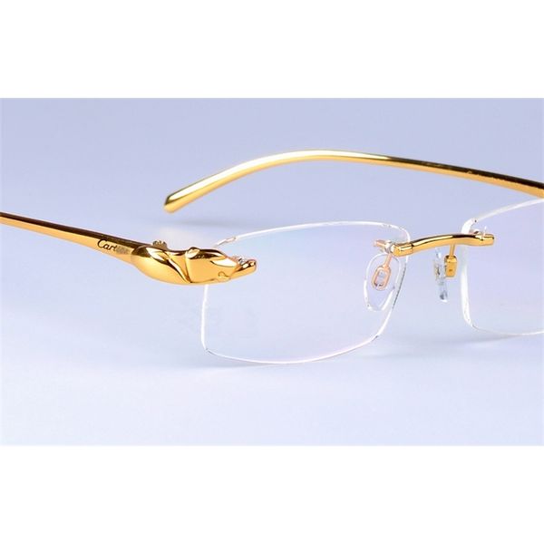 

designer high end ultra light pure titanium leopard head 0875 less business women's flat myopia glasses frame, White;black