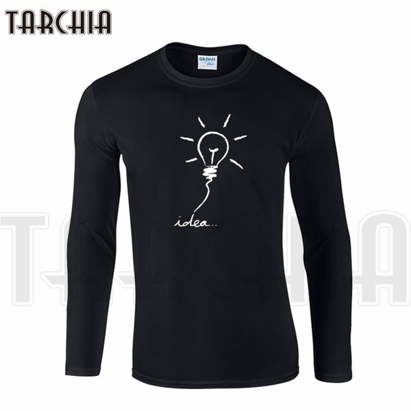 Tarchia nova marca de manga longa dos homens camiseta homme ter boa idéia t-shirt de algodão tee tamanho grande mais menino desgaste barato 210409